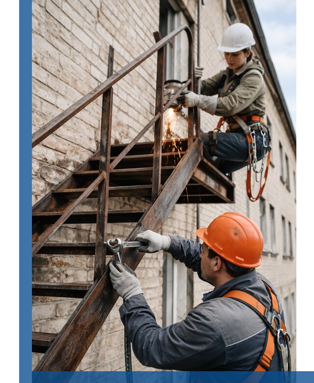 Ремонт и восстановление пожарных лестниц с выездом в Красноярске