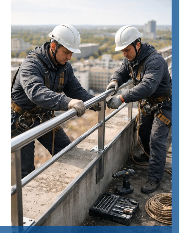 Монтаж перил на высоте в Красноярске от 2540 р. | ВЫСОТНИК-Крс