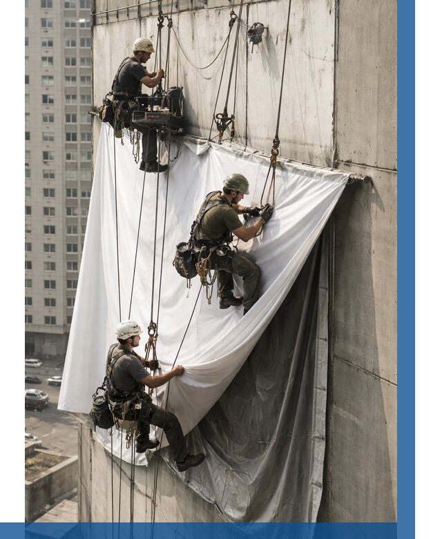 Замена баннерного полотна в Красноярске от 6604 р. | ВЫСОТНИК-Крс—заказать