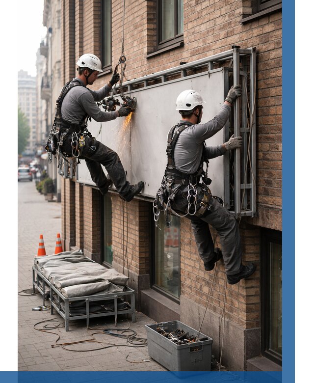 Демонтаж рекламной вывески в Красноярске от 6604 р. | ВЫСОТНИК-Крс