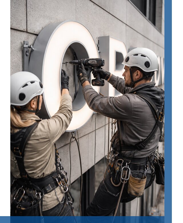 Монтаж световых букв в Красноярске от 3048 р. под ключ ВЫСОТНИК-Крс