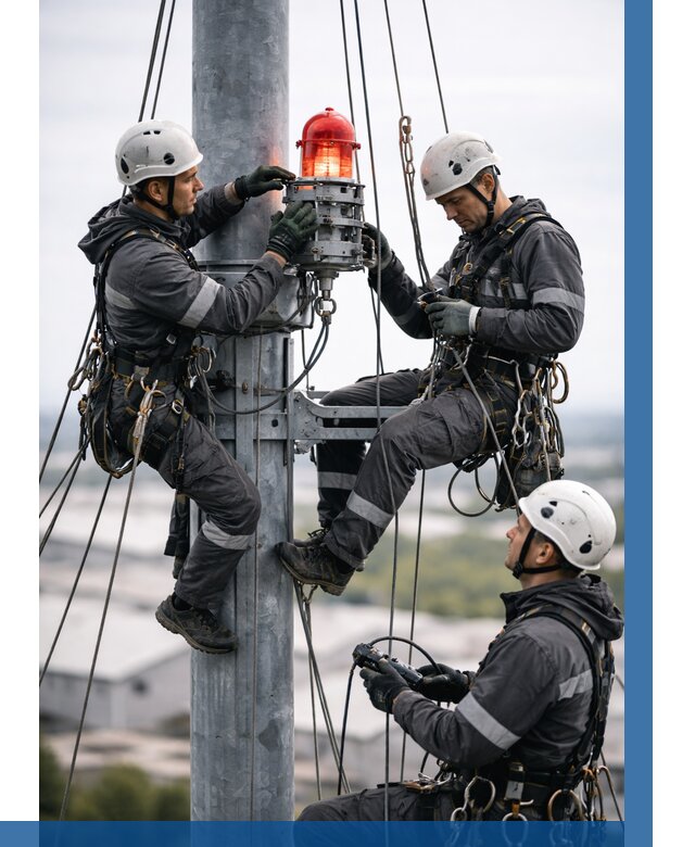 Монтаж заградительных огней в Красноярске от 8636 р. | ВЫСОТНИК-Крс