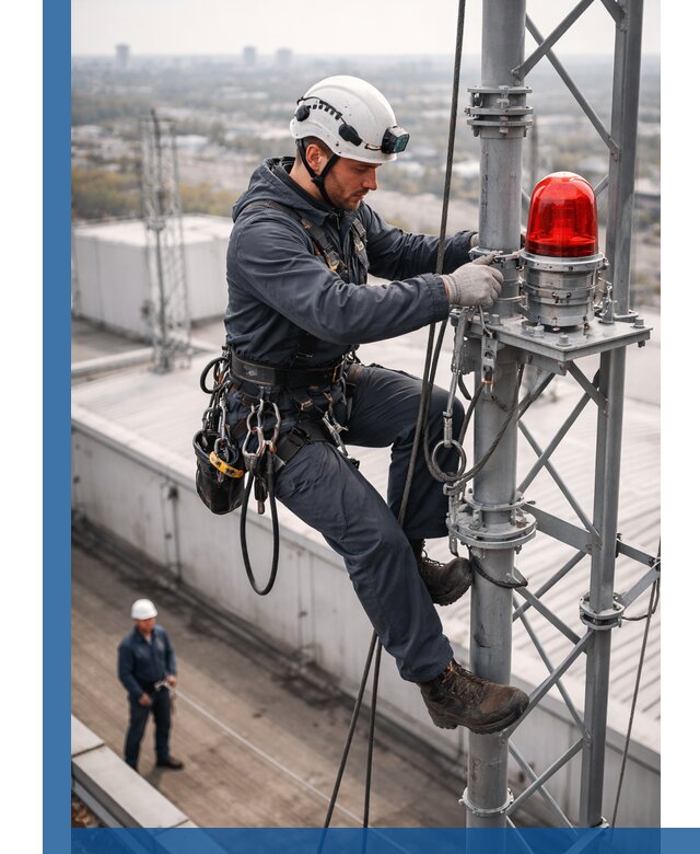 Монтаж заградительных огней и обслуживание объектов в Красноярске