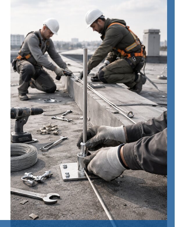 Монтаж молниезащиты на кровле в Красноярске цена от 25400 р. | ВЫСОТНИК-Крс