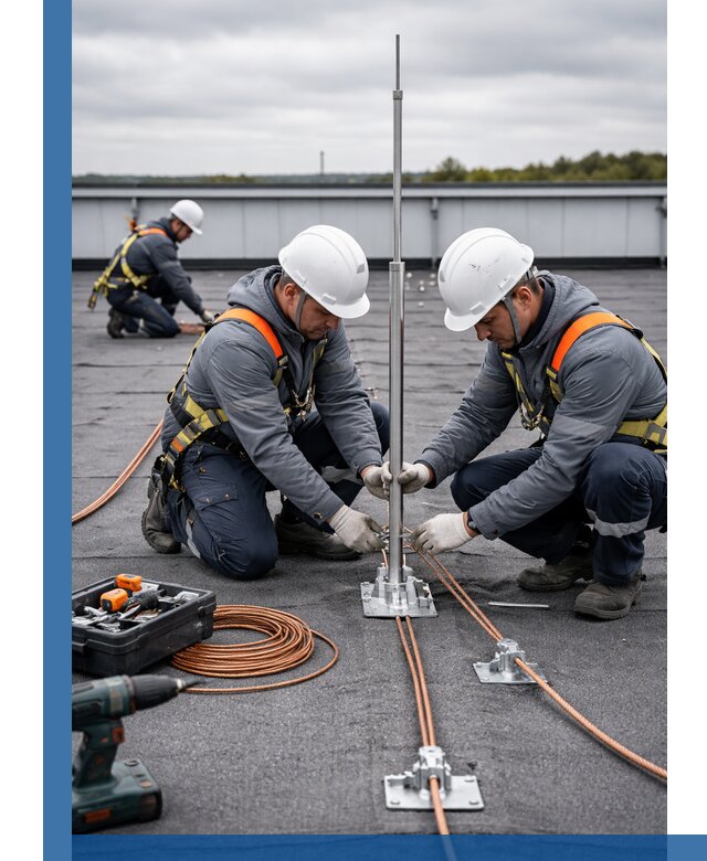 Монтаж молниезащиты на кровле в Красноярске под ключ с гарантией