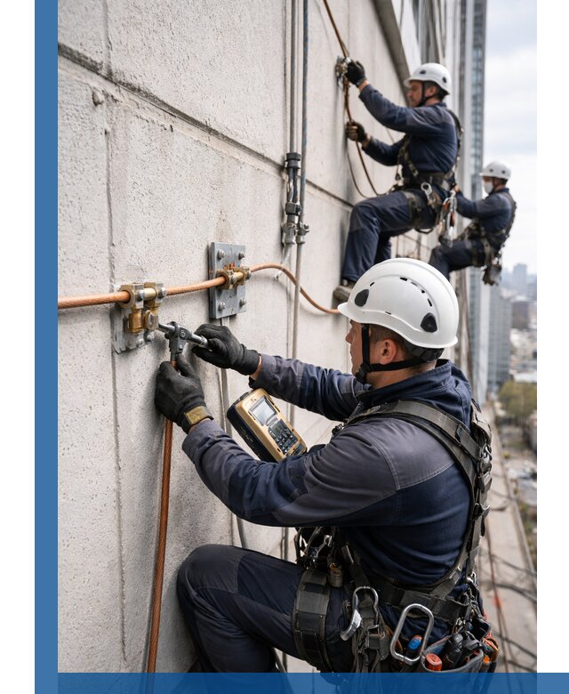 Монтаж системы заземления здания и молниезащиты в Красноярске