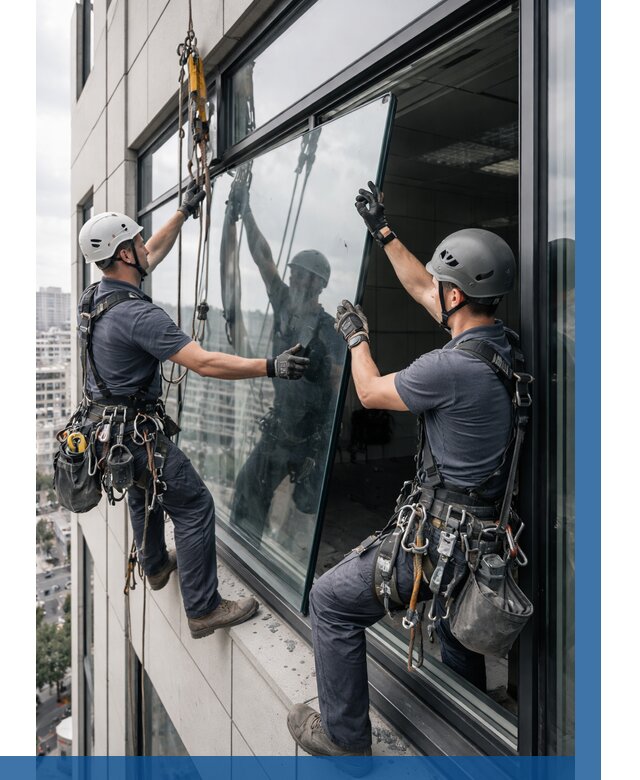 Замена стеклопакетов на высоте в Красноярске от 5588 р. | ВЫСОТНИК-Крс