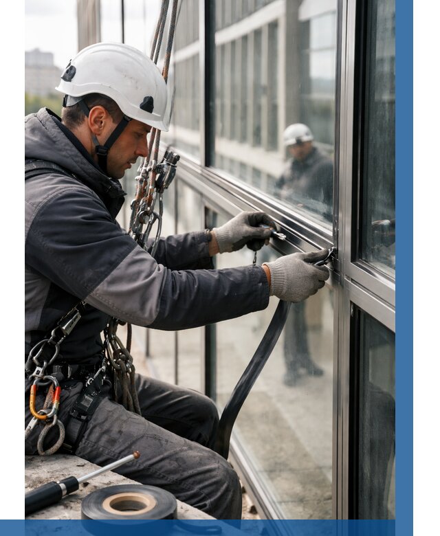 Ремонт витражных конструкций в Красноярске от 3556 р. | ВЫСОТНИК-Крс