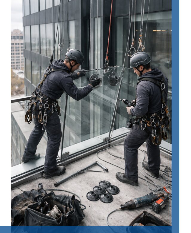 Монтаж стеклянных ограждений в Красноярске от 2540 р. | ВЫСОТНИК-Крс