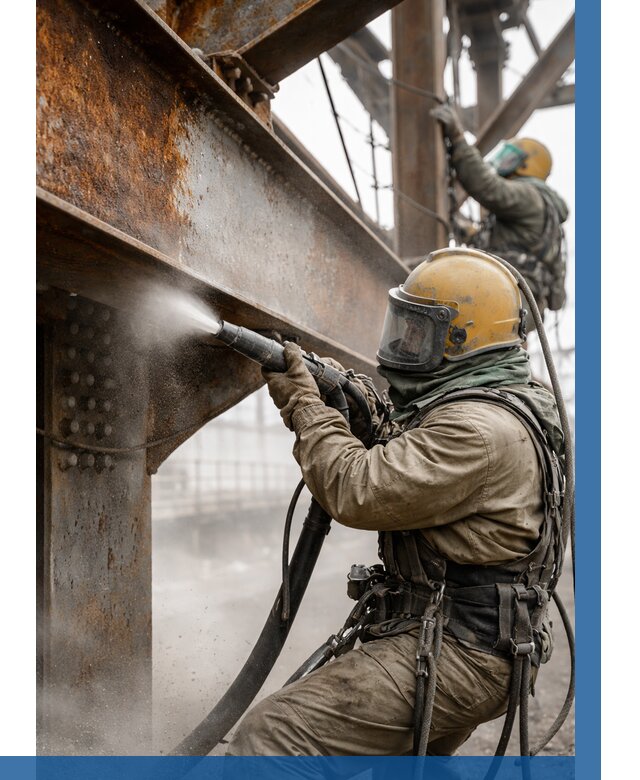 Пескоструйная очистка металлоконструкций в Красноярске по 610 р. ВЫСОТНИК-Крс