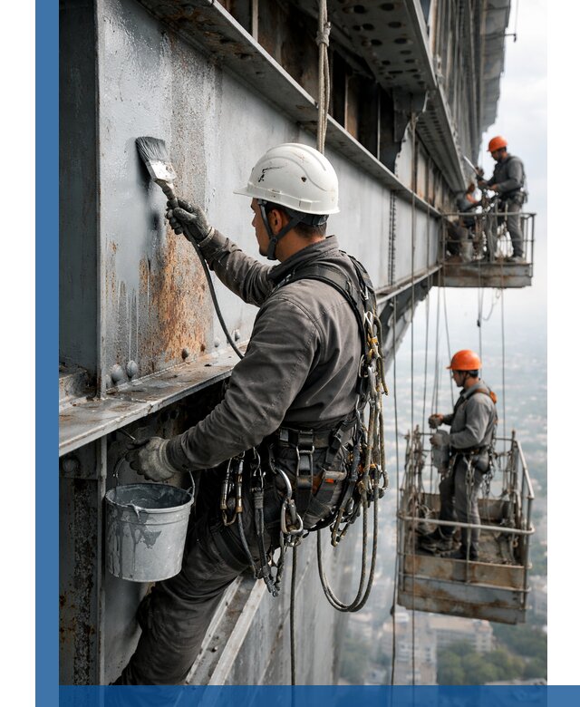 Покраска металлоконструкций на высоте в Красноярске профессионально