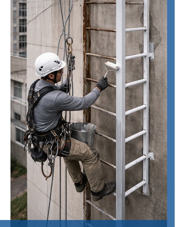 Покраска пожарных лестниц в Красноярске от 4572 р. | ВЫСОТНИК-Крс