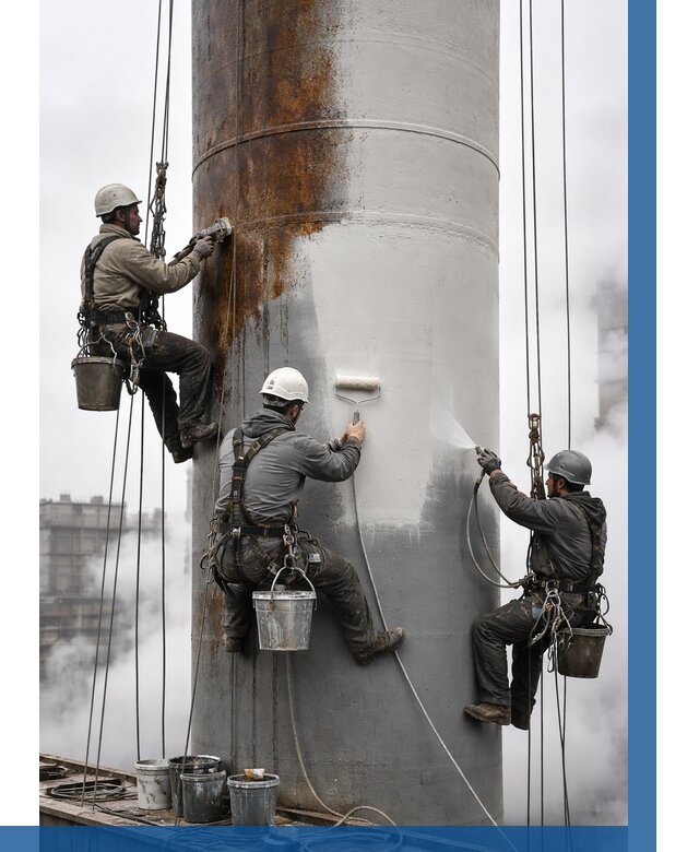 Покраска дымовых труб в Красноярске от 8636 р. | ВЫСОТНИК-Крс