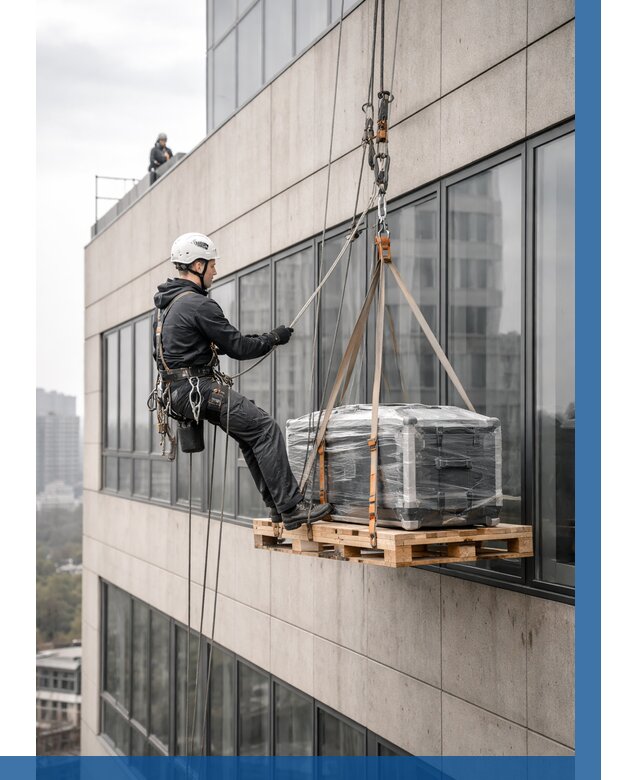 Спуск груза по фасаду в Красноярске от 3556 р. | ВЫСОТНИК-Крс