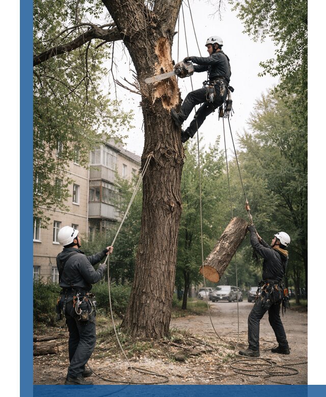 Срочное удаление аварийных деревьев в Красноярске с гарантией безопасности