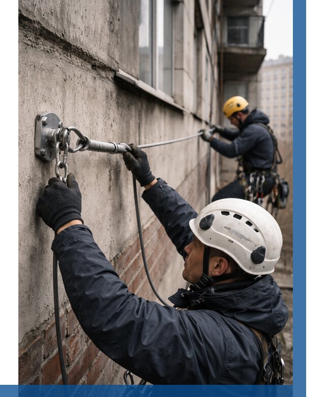 Монтаж анкерных линий в Красноярске от 3048 р. | ВЫСОТНИК-Крс
