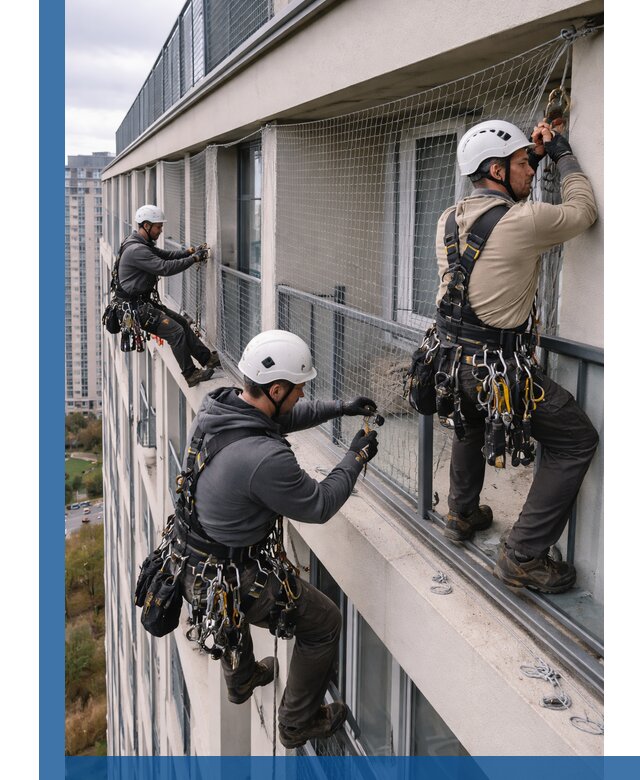 Профессиональный монтаж защитной сетки от птиц в Красноярске